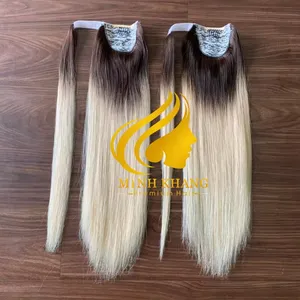 Extensões de cabelo humano produto quente 2024 rabo de cavalo colorido, extensão de cabelo de alta qualidade, 8-32 polegadas, preço de atacado.