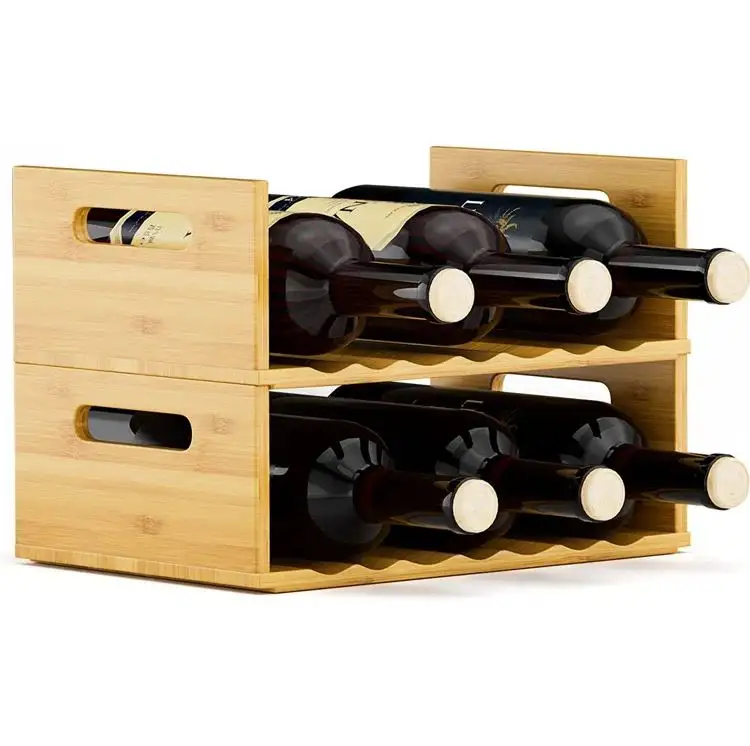 Mooie Custom Houten Wijnfles Rekhouder Voor Keuken Huisdecoratie Eettafel Champagne Wijn Display Rack Houder Bar
