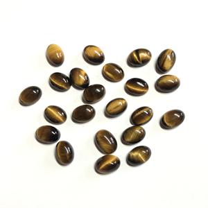 AAA Grade 8x10mm forme ovale naturel oeil de tigre marron lisse Flatback Cabochon lâche calibré spécial prix de gros IGI - Product Image 6