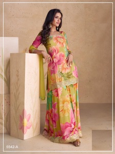 Combinaison prête à l'emploi Heavy Chinon Digital Print Embroidery Sequence Work with Net Dupatta collection - Product Image 2