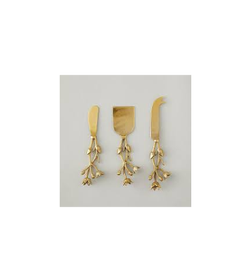 Juego de cuchillos tradicionales de latón para queso, Pizza, color plata y oro, caja blanca personalizada, precio asequible - Product Image 3