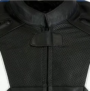 Chaqueta protectora de cuero estilo carreras para motocicleta, transpirable, a prueba de viento, de talla grande - Product Image 4