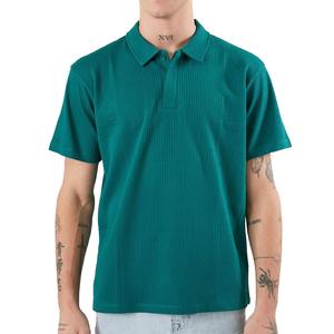 เสื้อโปโลผู้ชายแบบถักวาฟเฟิลเสื้อโปโลแห้งเร็วเสื้อโปโลแบบเรียบผ้าเรียบสำหรับใส่โลโก้ได้ตามต้องการสำหรับใส่เล่นกอล์ฟเสื้อเจอร์ซีย์2025ขายส่ง - Product Image 1