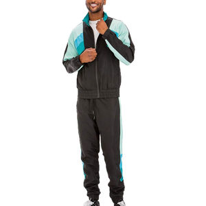 Custom Men's Zip-Up Windbreaker Crinkle <b>Tracksuit</b> Breathable Long Sleeve 100% Polyester Unisex Panel-Work Men <b>Tracksuit</b> Set - Product Image 3