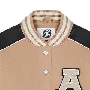 Mode féminine Letterman Baseball vestes laine mélange coton remplissage Logo personnalisé dames Style décontracté séchage rapide polaire doublure - Product Image 5