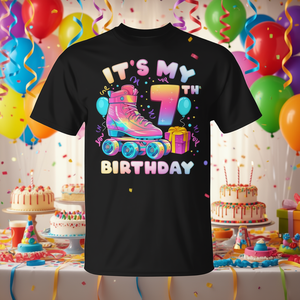 Camiseta con número 7 para niña de 7 cumpleaños, con diseño de patines de ruedas - Product Image 3