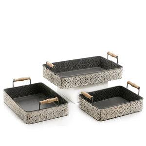 Ustensiles de cuisine en métal de qualité supérieure Plat et plateau Décor de table Forme carrée Dernier design Plateau de service avec couvercle - Product Image 2