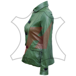 Chaqueta de Cuero para Mujer, Uso Casual, Invierno, Calidad Premium, Moda, Cierre Frontal con Cuello Camisero - Product Image 5