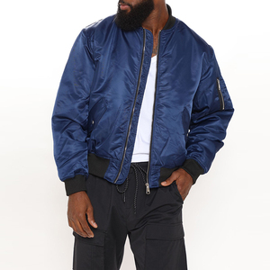 OEM nuevo estilo cremallera completa chaquetas de moda Color sólido otoño para los hombres chaqueta de bombardero clásica al por mayor chaqueta de bombardero transpirable - Product Image 1