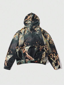 Sudadera con Capucha de Estilo Hip Hop para Hombre, Estampado Gráfico, Sudadera Urbana con Estampado Atrevido, Envío Rápido - Product Image 2