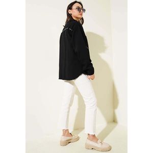 Chaqueta Gabardina Mujer con Bolsillos Piedras Color Negro - Product Image 2