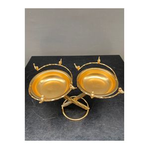 Meridian Bird Triple Brass Set 3 piezas 2 piezas Single Snack Bowl Elegante diseño de pájaro para comedor - Product Image 1