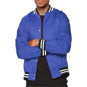 Veste de baseball pour homme en tissu satiné de soie à manches longues haute performance, fermeture à boutons, veste universitaire pour homme - Product Image 1