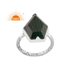 Anillo apilable de piedras preciosas de malaquita Natural de plata de ley oxidada superventas, joyería personalizada para mujer, regalo para ella - Product Image 1