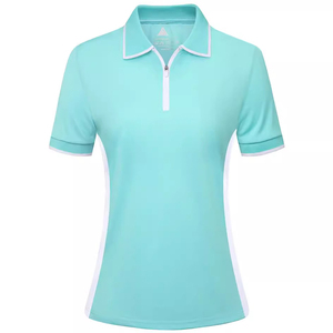 เสื้อโปโลมีปกสองสีสำหรับผู้หญิงเสื้อโปโลออกแบบโลโก้ได้ตามต้องการ - Product Image 2