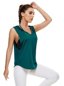 Sudadera sin Mangas con Capucha para Mujer, Logotipo Personalizado OEM, Transpirable, Forrada de Poliéster, para Gimnasio, Fitness, Correr, Ropa Casual de Primavera/Verano - Product Image 4