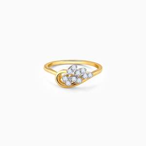 Anillo de diamante hoja brillante de oro - Product Image 4