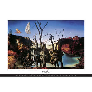 Póster Moderno de Salvador Dalí: Cisnes Reflectando Elefantes para Decoración de Pared - Product Image 1