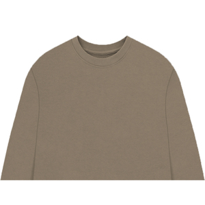 Sudadera Ecológica para Mujer, de Uso Diario, con Bordado Sólido, Transpirable, de Cuello Redondo, Color Chocolate, Resistente al Viento, de Poliéster/Algodón - Product Image 4