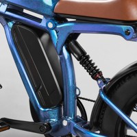 Bicicleta Eléctrica de Montaña de Alto Rendimiento de 750W, 48V 18AH, Color Azul Camaleón, Neumáticos Gruesos de 20 Pulgadas, Todoterreno