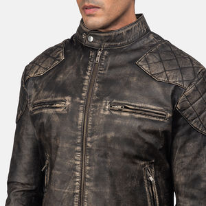 Wholesale Distressed Brown Leather <b>Jacket</b> <b>for</b> <b>Men</b> High Quality New Style with Hooded Collar <b>Fur</b> Decoration <b>jacket</b> <b>for</b> <b>men</b> - Product Image 6