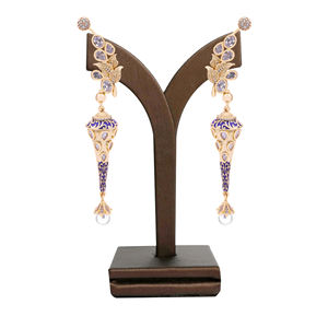 ต่างหูห้อยชุบทองโฆษณาโบราณหรูหราหรูหราสง่างามไข่มุกทองเหลืองเทียมทันสมัยออกแบบได้เองงานแต่งงานอินเทรนด์ส่งออกโดยตรง - Product Image 1