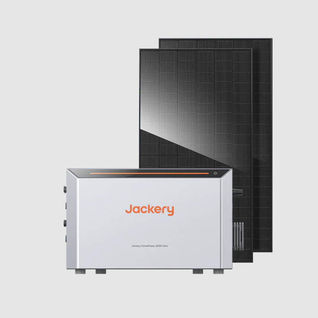 Jackery 3000V2 Plug-in Home Set 500W Bifacial Solar Panel 2kWh Lithium Ion MPPT Energy Storage System Portable Pure Sine Wave