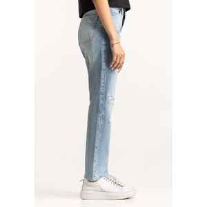 กางเกงยีนส์สตรีทแวร์วินเทจ WM-JNS-WS24-011 ผ้าเดนิมระบายอากาศ เอวสูง ไซส์ใหญ่ เอวกลาง ขาดรุ่ย ซักได้ พิมพ์ลาย สำหรับฤดูร้อน - Product Image 1