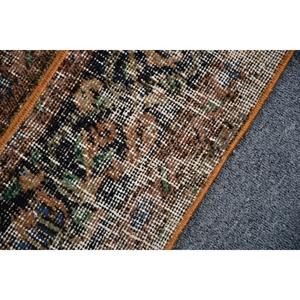 2.1x3.2 ft Rug, Turkish Vintage Small Rug, <b>Brown</b> <b>Wool</b> Rug - Product Image 5