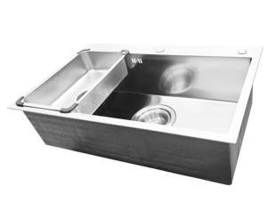 7848 Single-Bowl Emboss 304 Stainless Steel Brushed Satin <b>Kitchen</b> <b>Sink</b> Rectangle Shape Handmade Viet Nam Factory Direct One-Hole - Product Image 3