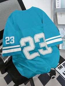 Streetwear unisexe surdimensionné OEM pour hommes personnalisé maillot en maille à épaules tombantes sport poids lourd personnalisé impression au silicone T-shirts pour hommes - Product Image 2