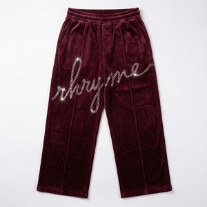 Women Heavyweight Cropped Pants Wide Leg Custom Hotfix Rhinestone <b>Streetwear</b> Trousers High Waist Soft <b>Y2K</b> Joggers Winter Painted - Product Image 2