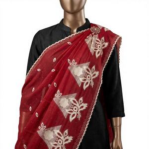 Nuevo Chal de Chifón Africano Duradero, Étnico Musulmán, Transpirable, con Bordado Floral y Pedrería, para Uso Diario, Venta al por Mayor, 12 Piezas para Mujer - Product Image 1