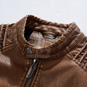 Veste en cuir pour hommes de style vintage avec texture et fermeture à glissière pour le nouveau design de la veste d'hiver pour hommes - Product Image 4