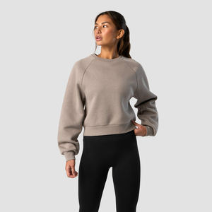 Trendy <b>Oversized</b> Cropped Sweatshirt for Women Streetwear Style <b>Hoodie</b> with Long Sleeves Custom Printing and Embroidery Available - Product Image 1
