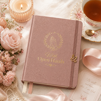 Carnet de prière LABON Deep Mauve avec couverture rigide, motif floral doré, journal spirituel, cadeau chrétien