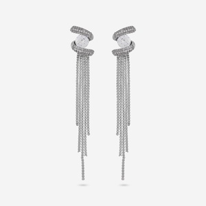 Floral Tassel Drop Earrings for Party Made of Zinc Alloy 192680 - Product Image 5