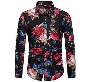 Camisas florales Hombres Ropa de playa Ropa Camisas hawaianas Camisas casuales Impresión Mar Lado Tops Botón arriba - Product Image 3