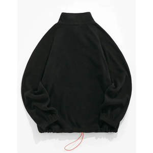 Sweat-shirt en coton de haute qualité pour hommes, avec fermeture éclair et épaules tombantes, pull polaire d'hiver avec logo personnalisable OEM - Product Image 2