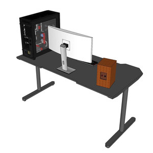 Escritorio para Juegos con Estructura de Hierro y Superficie de Madera de Caucho para Oficina en Casa, Escritorio para PC, Escritorio para Computadora GD68060 - Product Image 5