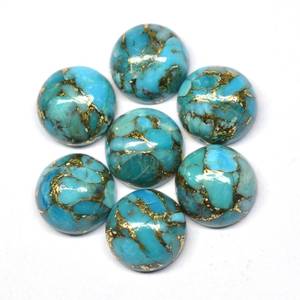 100% Blue Mohaveทองแดงเทอร์ควอยซ์ขนาดรอบสอบเทียบหลวมอัญมณี Cabochon แท้ขายในราคาไม่แพงจํานวนมาก OEM - Product Image 4