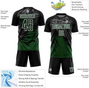 ชุดฟุตบอล เสื้อฟุตบอลพิมพ์ลายเอง เสื้อฟุตบอลแขนสั้นผู้ชาย ชุดเสื้อฟุตบอลระบายอากาศ - Product Image 3