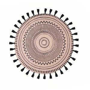 Tapis de jute en fibre naturelle écologique 120-300cm tapis de salon tressé rond tissé lavable pile coupée d'Inde - Product Image 4