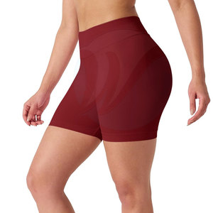 Pantalones cortos de poliéster Spandex para mujer, cintura alta, transpirable, cintura elástica, secado rápido, hecho a medida, ropa deportiva de alta calidad - Product Image 3