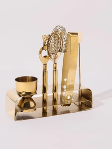 Nuevo y elegante juego de herramientas de barra más vendido, Kit de barman de acero inoxidable con revestimiento de PVD, accesorios de barra, juego de coctelera dorada - Product Image 6
