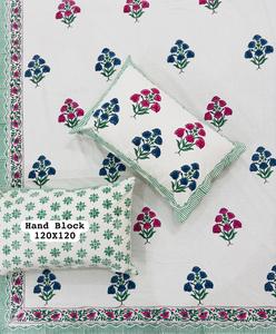 Juego de sábanas de cama de algodón tamaño King indio de calidad moderna estampado de bloque de mano nuevo Jaipuri ropa de cama hecha a mano al por mayor - Product Image 4