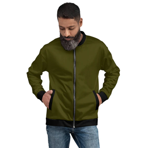 Blouson d'aviateur à fermeture éclair OEM nouvelle mode pour hommes blouson d'aviateur personnalisé en tissu polyester respirant pour hommes - Product Image 2