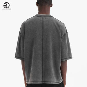 เสื้อยืดล้างเปล่าสำหรับผู้ชายผ้าฝ้าย100% ออกแบบโลโก้ได้ตามต้องการ - Product Image 3