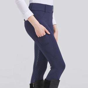 Pantalones de equitación premium para mujer con parche en la rodilla, transpirables, de tela elástica, para práctica diaria. - Product Image 3