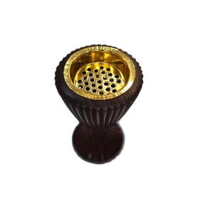 Handcrafted Traditional Arabic Sandalwood Incense Holder <b>Wooden</b> Bakhoor <b>Burner</b> Brass Inlay Bowl Eco-Friendly Durable Home - Product Image 3